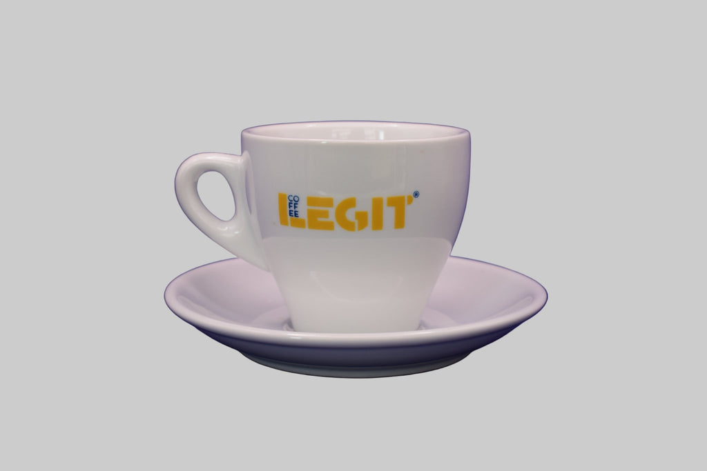 Φλιτζάνι μονό cappuccino/americano/διπλός ελληνικός λευκό με πιατάκι | LEGIT - Καφεκοπτεία Λουμίδη