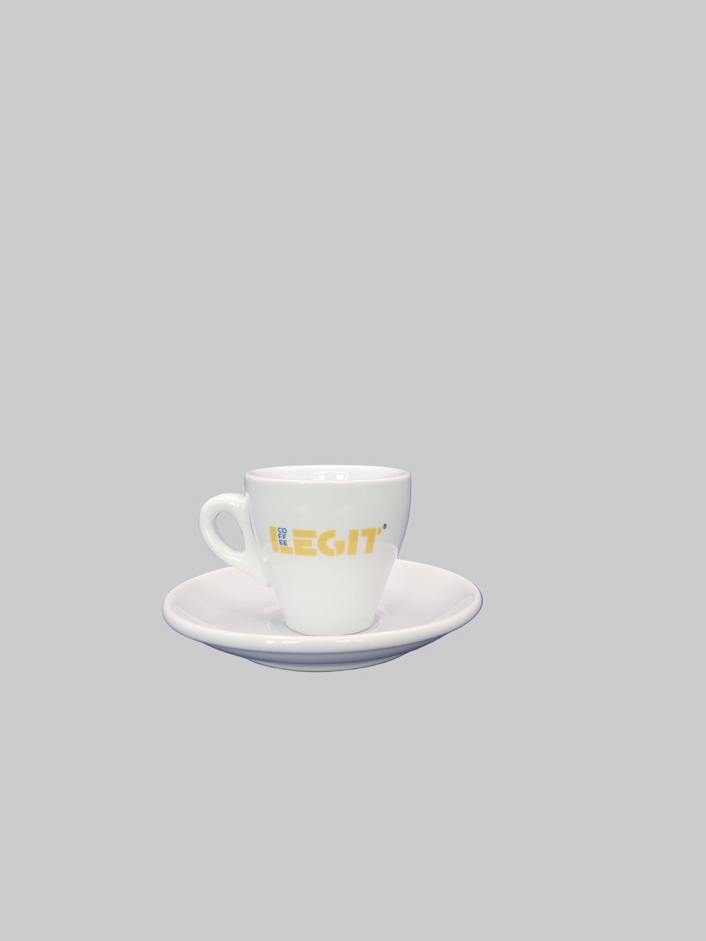 Φλιτζάνι μονού espresso λευκό με πιατάκι | LEGIT - Καφεκοπτεία Λουμίδη