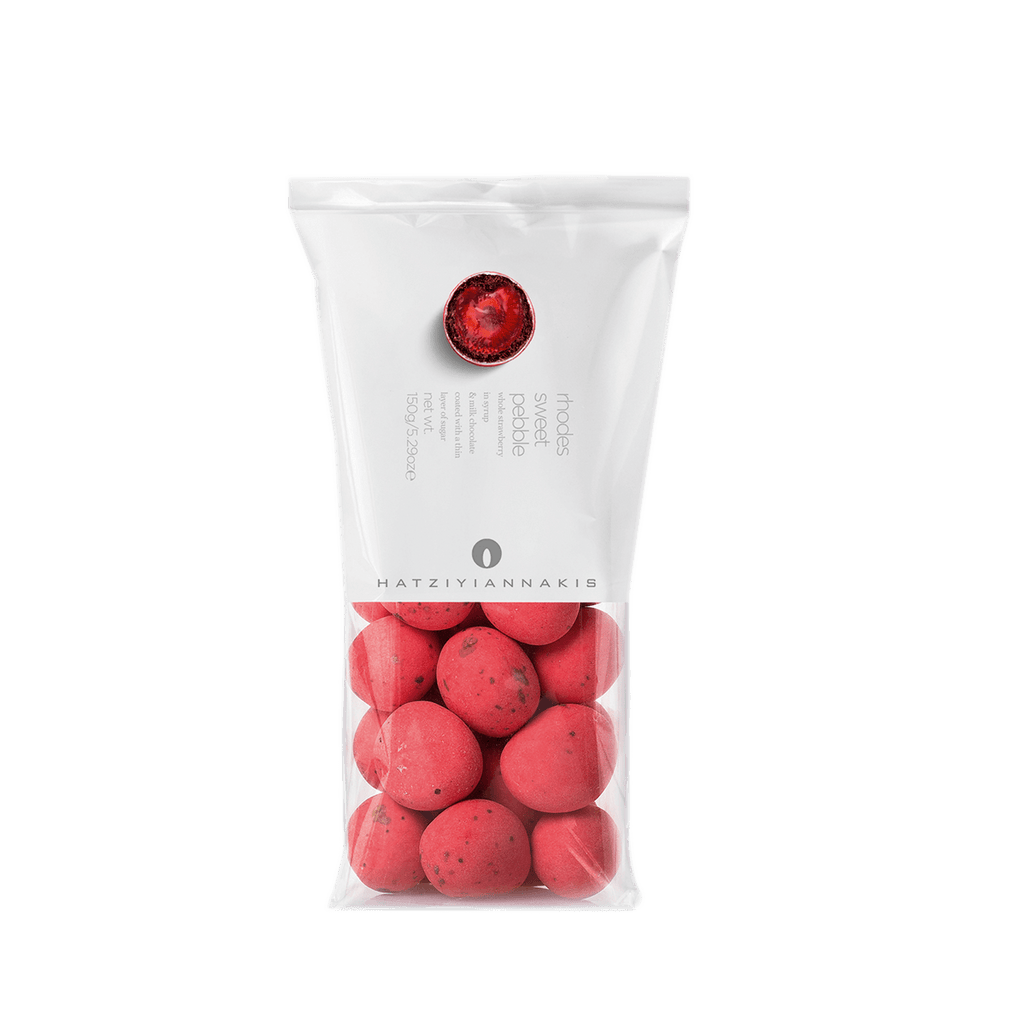 Βότσαλα "Ρόδος" - Ζαχαρωμένη Φράουλα με Σοκολάτα | 150γρ - Καφεκοπτεία Λουμίδη