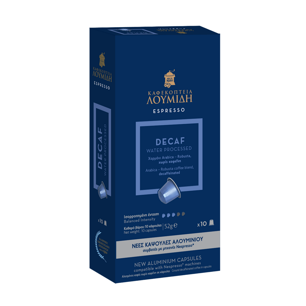 Espresso Κάψουλες Αλουμινίου Decaf 52γρ - Καφεκοπτεία Λουμίδη